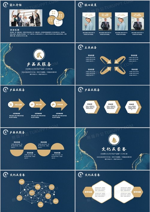 藍(lán)色鎏金簡(jiǎn)約風(fēng)PPT模板 賦能專(zhuān)業(yè)演示，盡在熊貓辦公